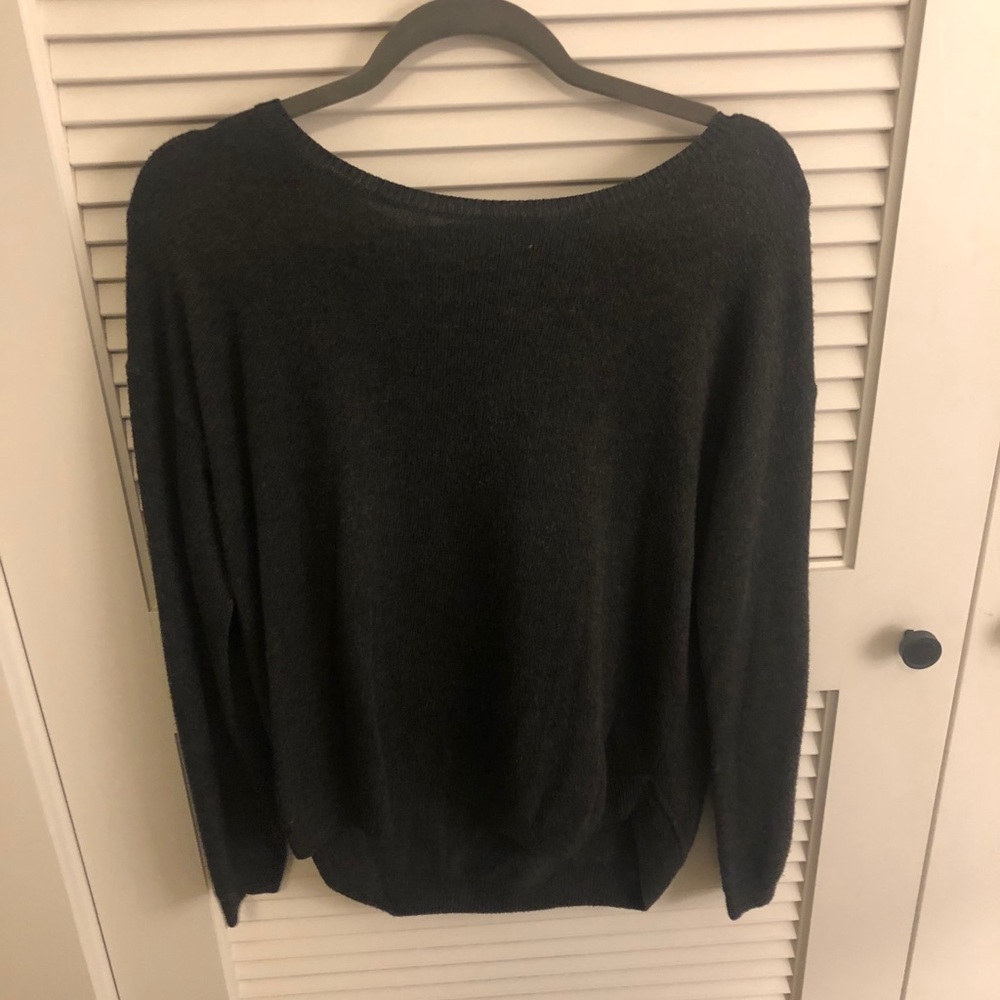 Grey Sweater with silver zipper